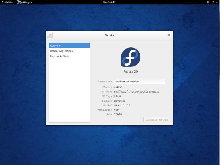 fedora 20 detailes