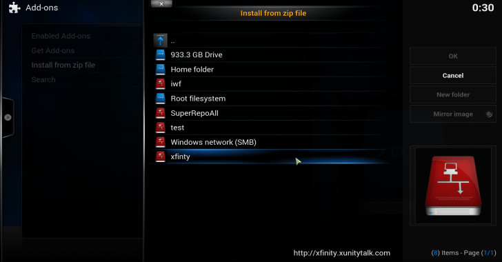 xfinity install from zip