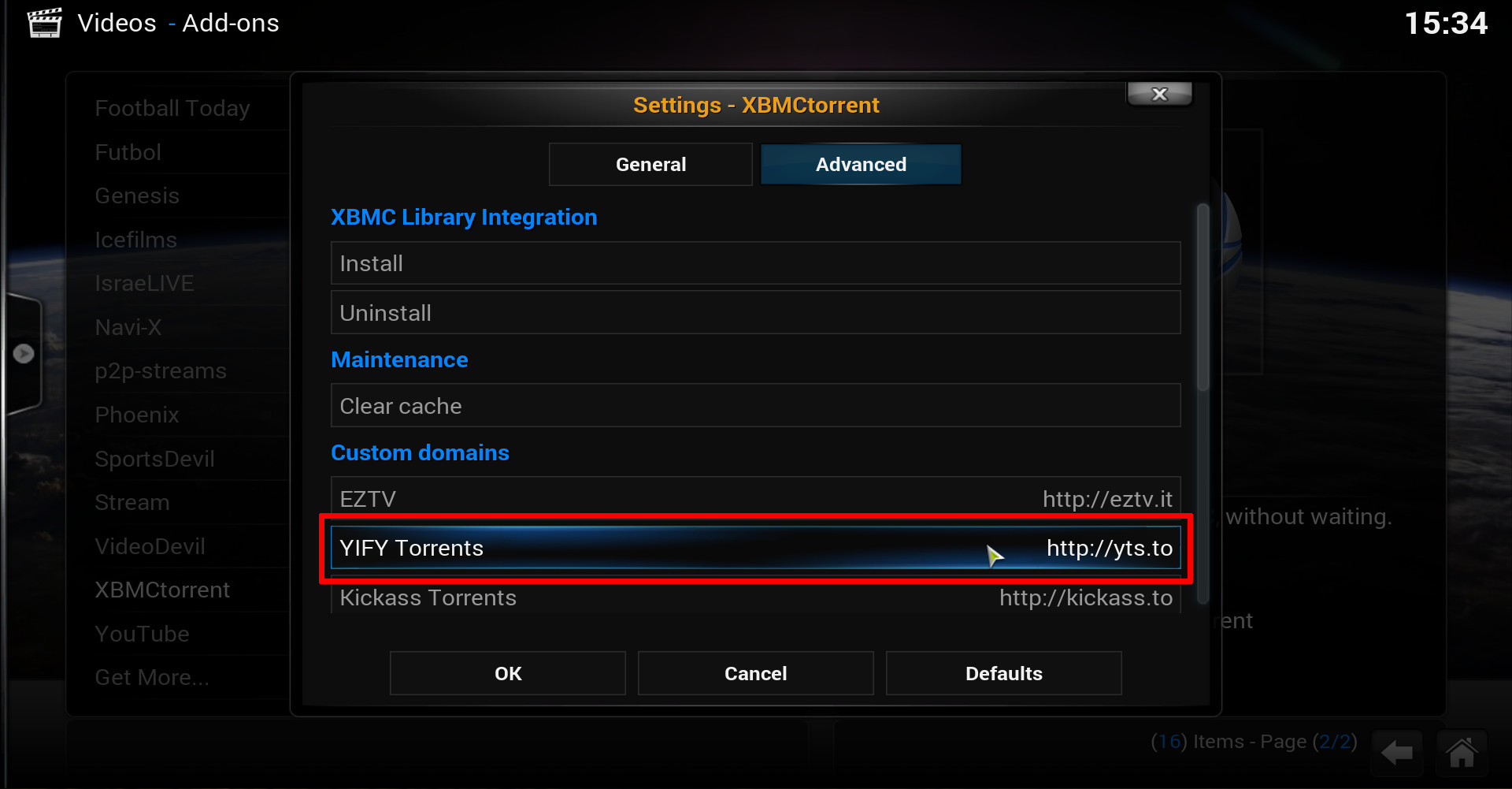 Quick Fix XBMCtorrent / Stream Kodi addon: Unable to connect to YIFY  Torrents | IWF1