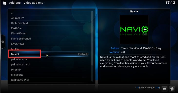 Install Navi-X addon