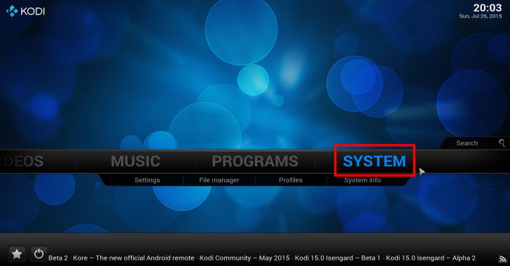 kodi system