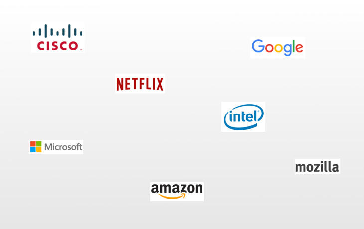 Microsoft, Google, Mozilla, Intel, Cisco, Amazon and Netfilx