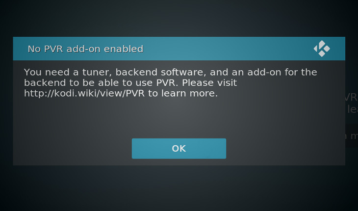 Kodi 17.3 PVR addon missing